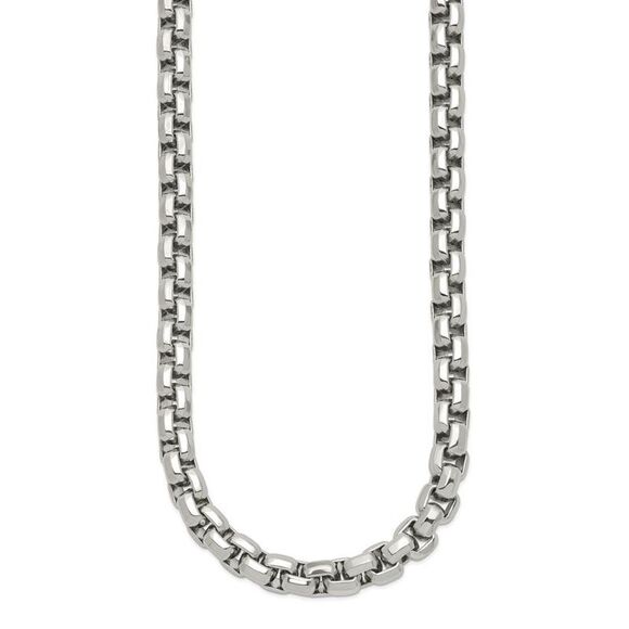 Men's 8.25mm Stainless Steel Fancy Rolo Chain Necklace, 24 Inch - Picture 3 of 8